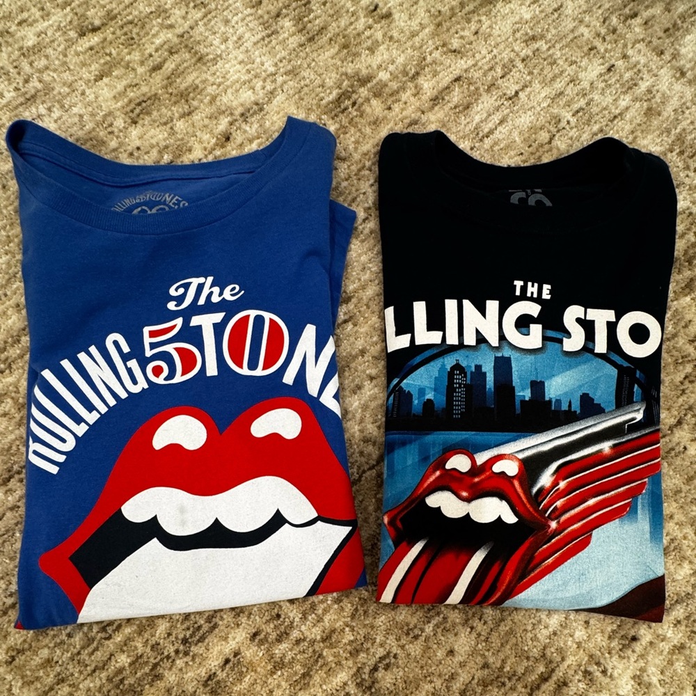 Rolling Stones Graphic T-Shirts - Blue and Black
